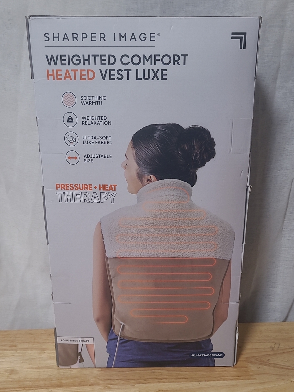 Sharper Image Heated Weighted Comfort Vest Luxe - Beige